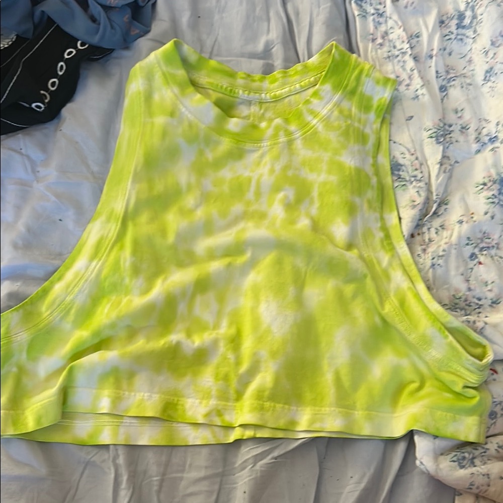 Lululemon Lime Green Tie-Dye tank Top